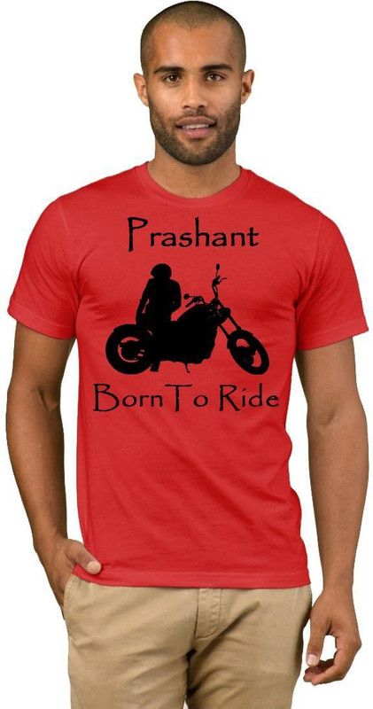 Prashant Bike Rider Quotation V22 Men Printed Round Neck Cotton Blend Red T-Shirt