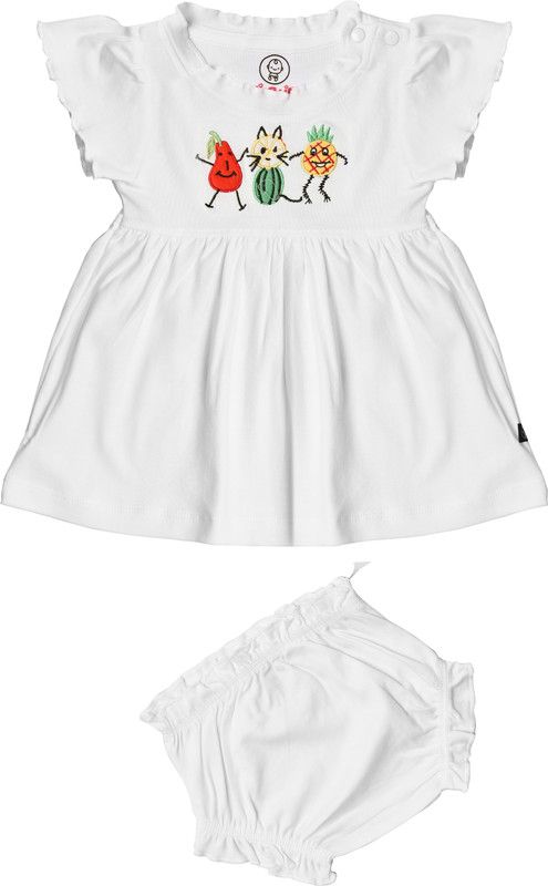 Baby Girls Casual Dress Brief  (White)