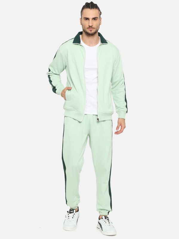 Solid, Striped Men Track Suit
