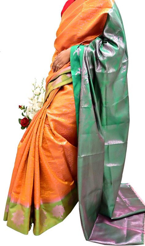 Self Design Handloom Pure Silk Saree  (Multicolor)