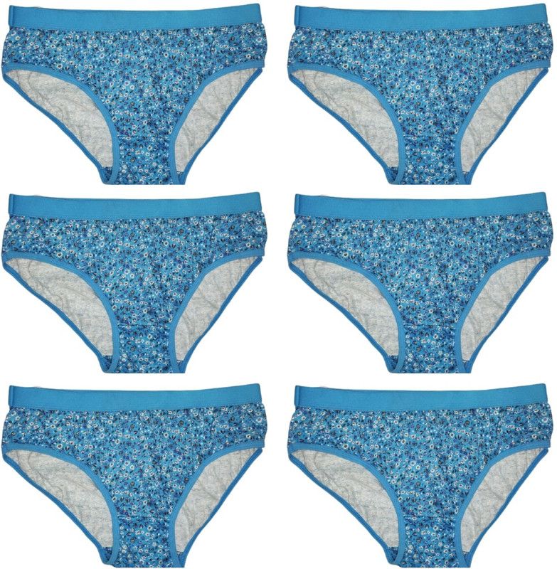 Pack of 6 Women Hipster Blue Panty