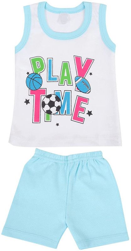 Baby Boys & Baby Girls Casual T-shirt Shorts  (Blue)
