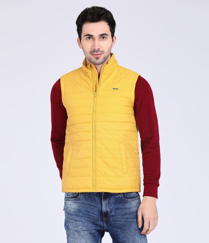 Sleeveless Solid Men Bomber Jacket