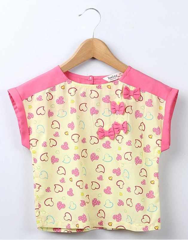 Party Cotton Viscose Blend Top  (Yellow, Pack of 1)