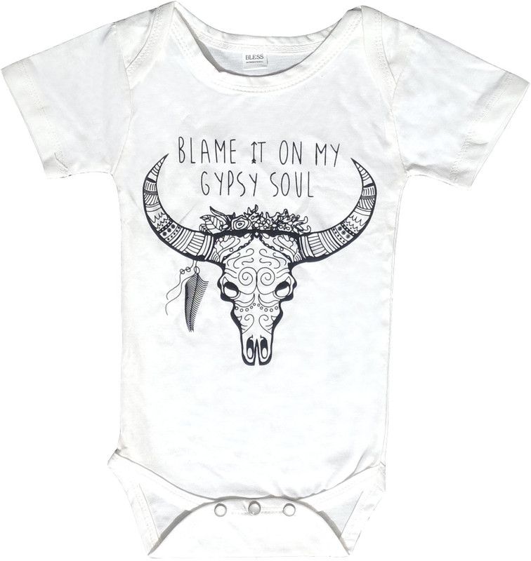 Romper For Baby Boys & Baby Girls Printed Pure Cotton  (White, Pack of 1)