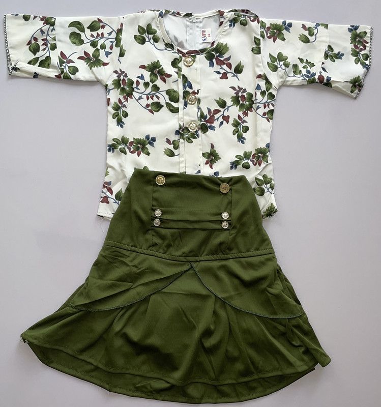 Baby Girls Party(Festive) Top Skirt  (Green)