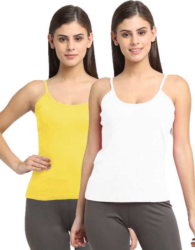 Women Yellow, White Camisole
