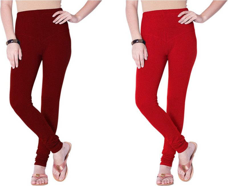 SP Weella Churidar Western Wear Legging  (Maroon, Red, Solid)