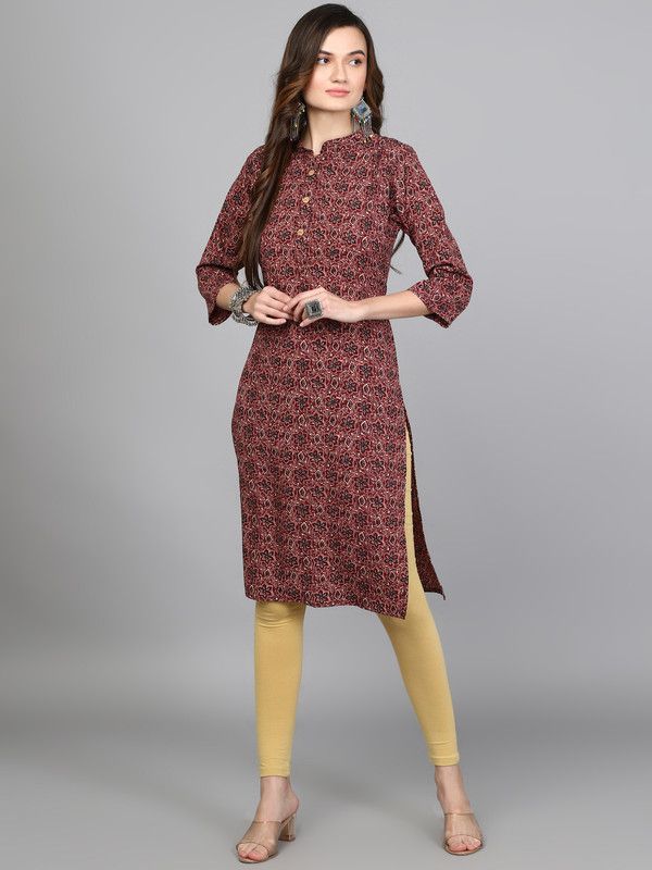 Women Ikat Crepe Ethnic Dress  (Multicolor, Red)