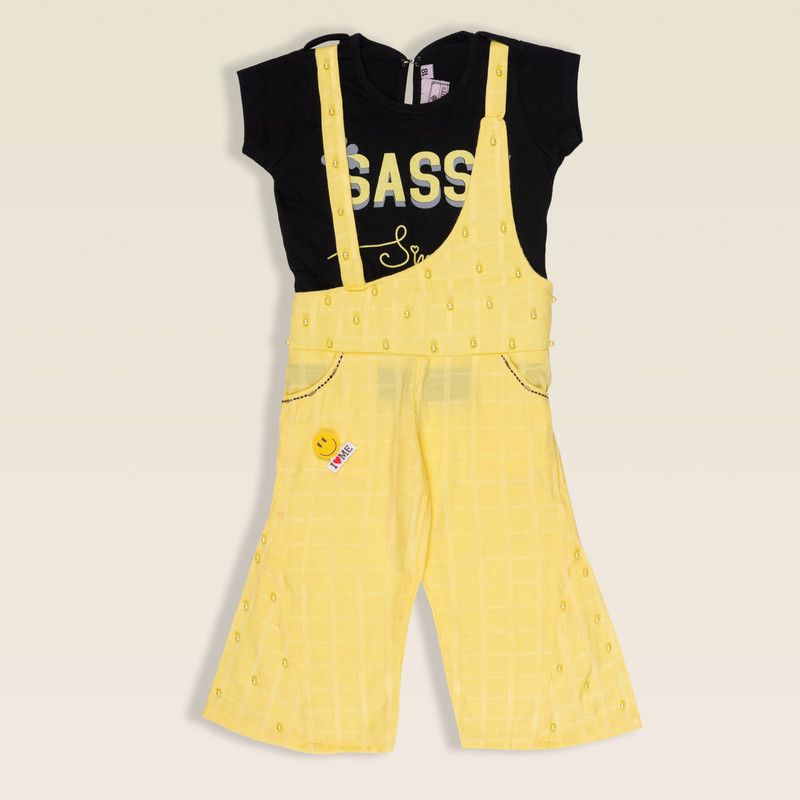 Baby Girls Casual Top Dungaree  (Multicolor)