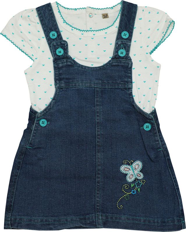 Baby Girls Casual Top Romper  (Blue)