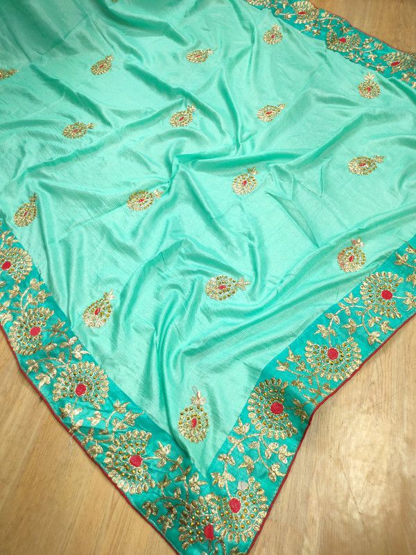 Fashion Vichitra Saree  (Light Green)
