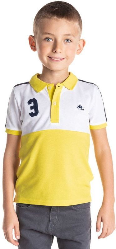 Baby Boys Solid Polycotton T Shirt  (Yellow, Pack of 1)