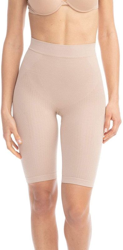 Solid Women Beige High Waist Shorts