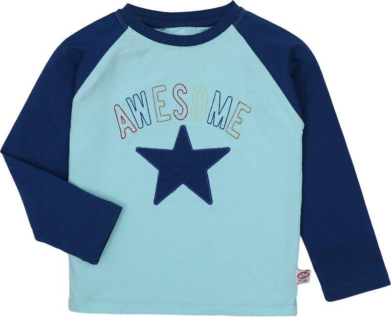 Boys Embroidered Cotton Blend T Shirt  (Multicolor, Pack of 1)