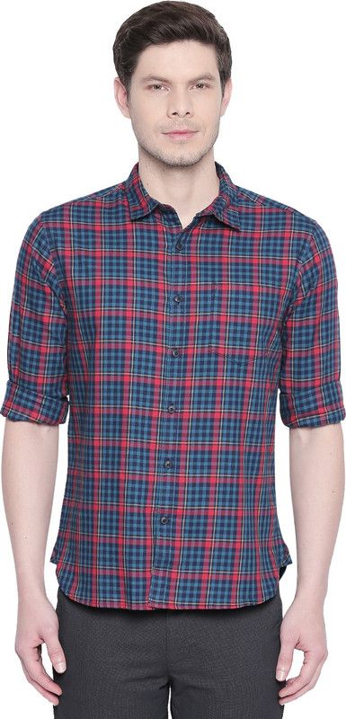 Men Slim Fit Checkered Sports Shirt