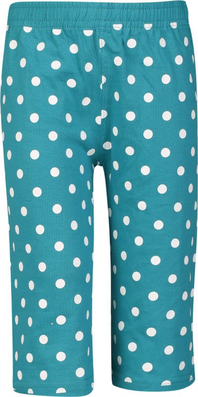 Capri For Girls Casual Polka Print Cotton Jersey  (Blue Pack of 1)