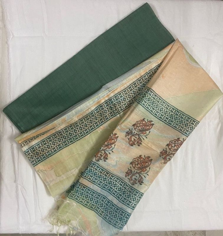Unstitched Pure Silk Suit Fabric Colorblock