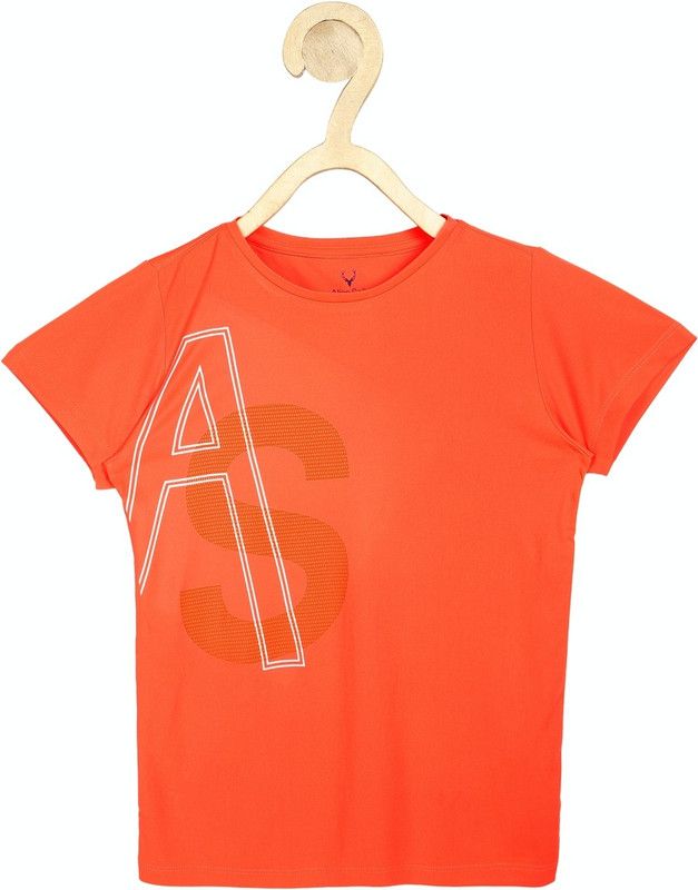 Boys Graphic Print Polyester T Shirt  (Orange, Pack of 1)