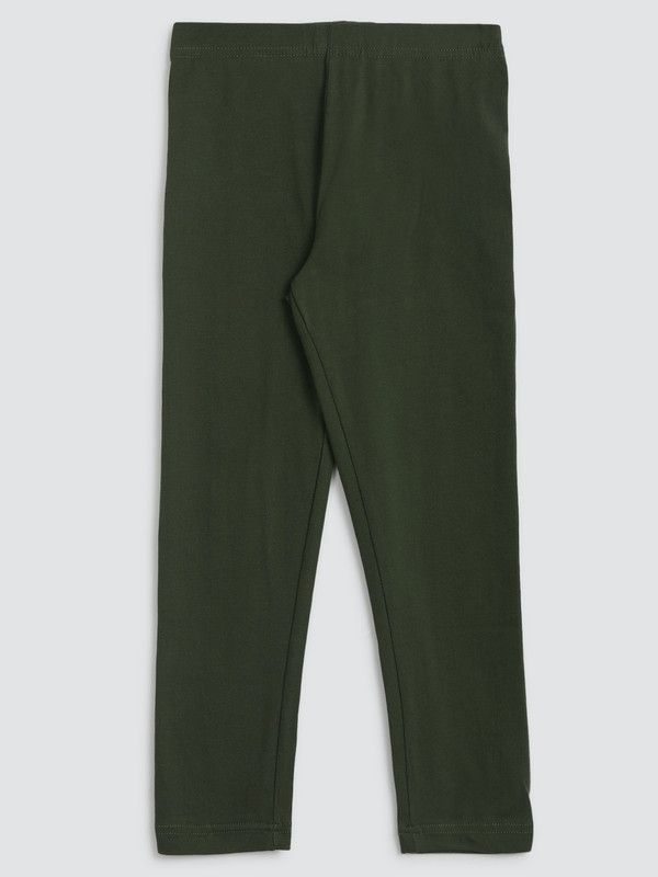 Legging For Girls  (Green Pack of 1)
