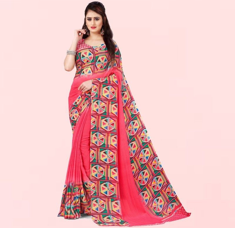Printed Ikkat Art Silk Saree  (Multicolor)