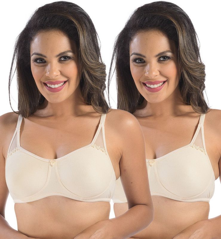 Pack of 2 Women T-Shirt Bra  (Beige)