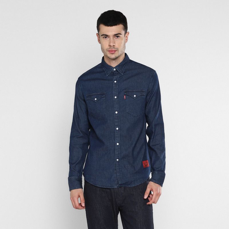 Men Slim Fit Graphic Print Spread Collar Casual Shirt
