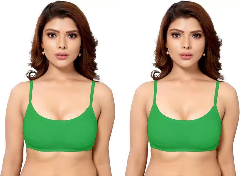 Pack of 2 Women Sports Lightly Padded Bra  (Green)