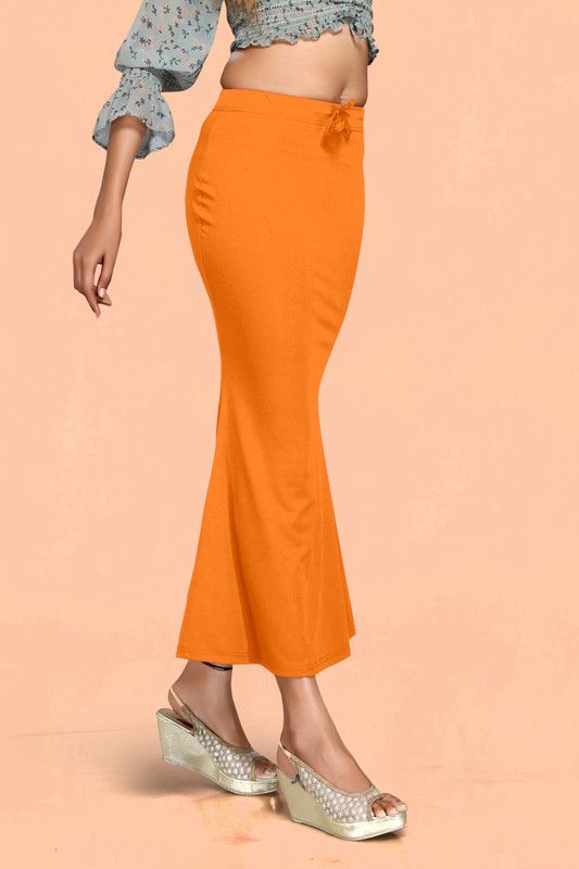 SCUBE DESIGNS Flare Comfy Saree Shapewear Orange (XXL) Nylon Blend Petticoat  (XXL)