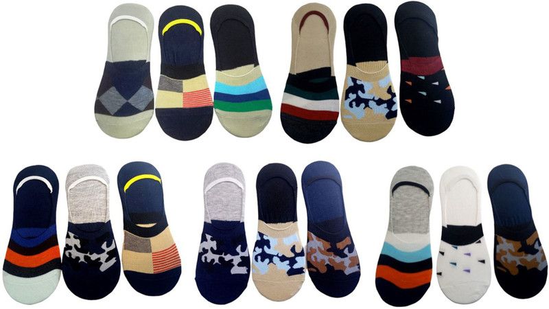 Unisex Color Block Peds/Footie/No-Show  (Pack of 15)