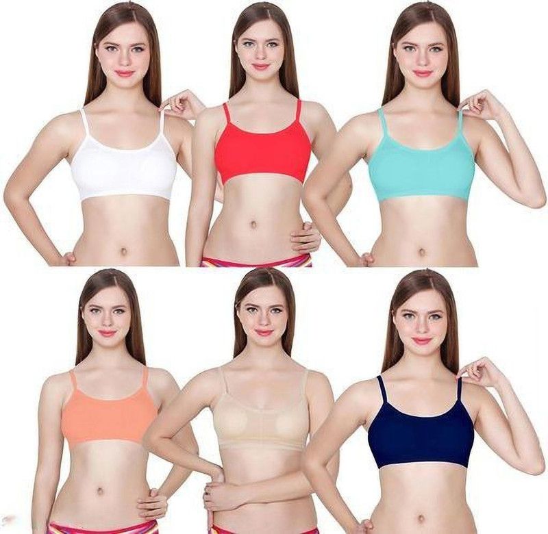 Pack of 6 Women Bralette Lightly Padded Bra  (Multicolor)