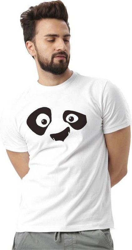 Cotton Tshirt Men Printed Round Neck Cotton Blend Black T-Shirt