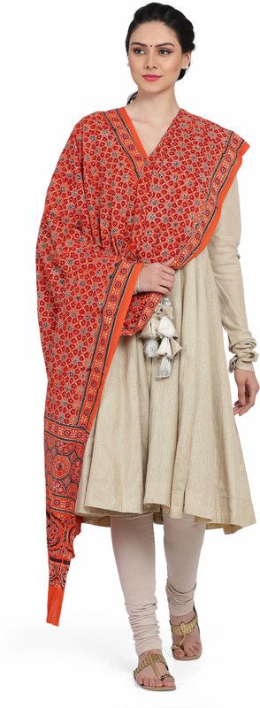Pure Cotton Printed Brown Women Dupatta