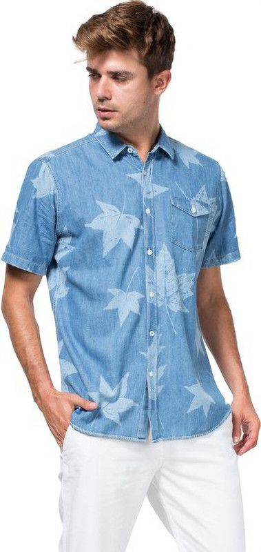 Men Slim Fit Printed Spread Collar Lounge Wear Shirt