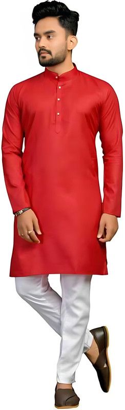 Men Kurta and Pyjama Set Cotton Blend