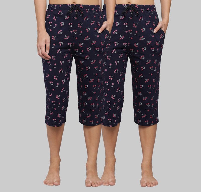 Women Dark Blue Capri