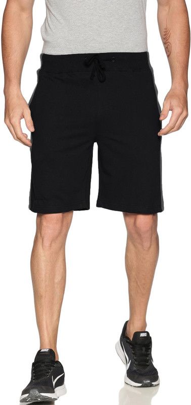 Solid Men Black Basic Shorts