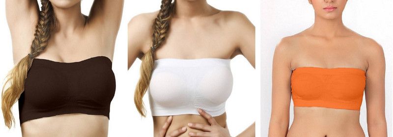 Pack of 3 Women Bandeau/Tube Lightly Padded Bra  (White, Brown, Orange)