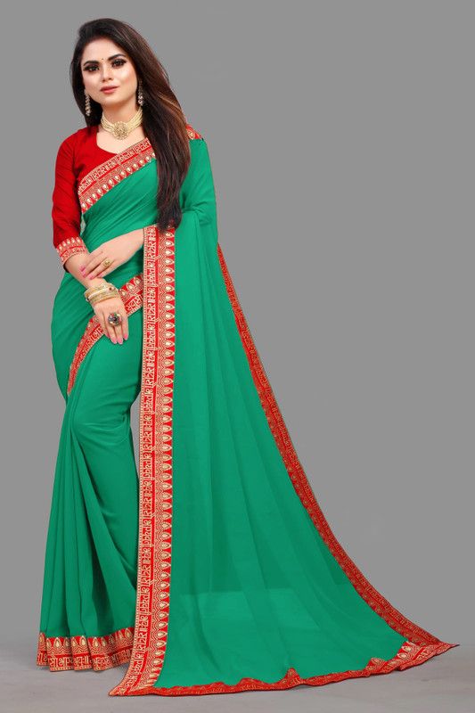 Self Design Bollywood Georgette, Lycra Blend Saree  (Multicolor)