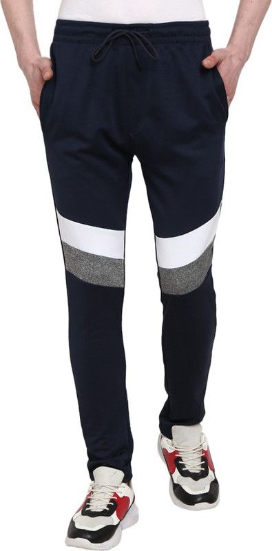 Men Solid Dark Blue, Dark Blue Track Pants