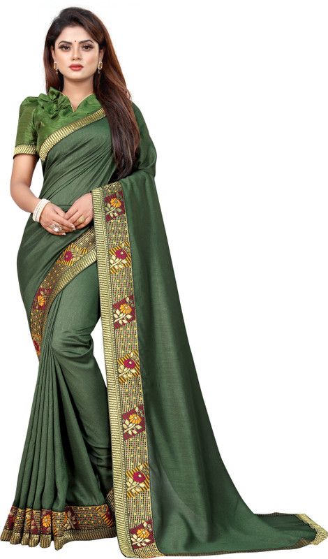 Self Design Jamdani Art Silk Saree  (Green)
