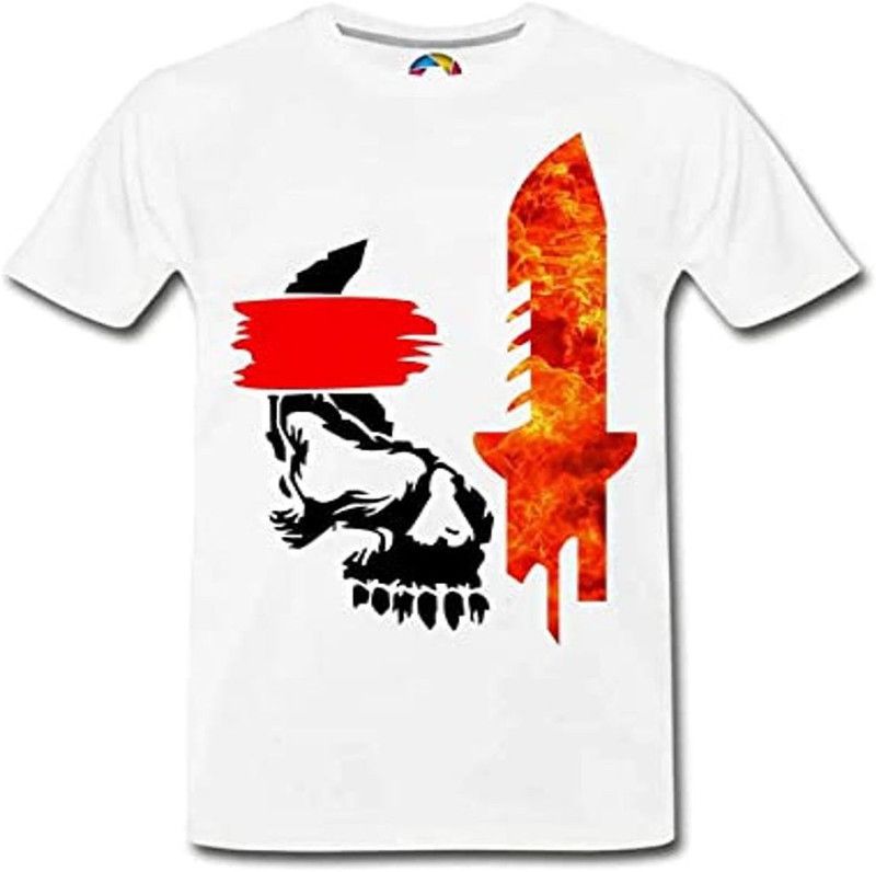 Boys Graphic Print Organic Cotton T Shirt  (White, Pack of 1)