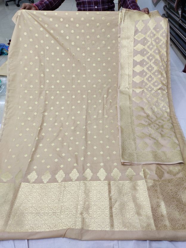 Unstitched Art Silk Kurta & Churidar Material Embellished