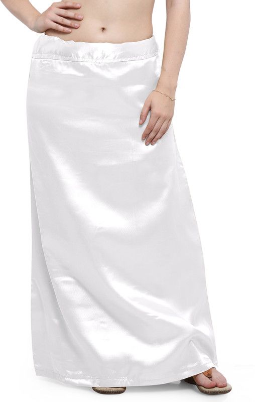 Ziya PRM-STN-WHT Satin Blend Petticoat  (Free)