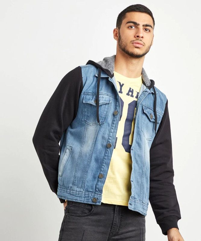 Men Colorblock Denim Jacket