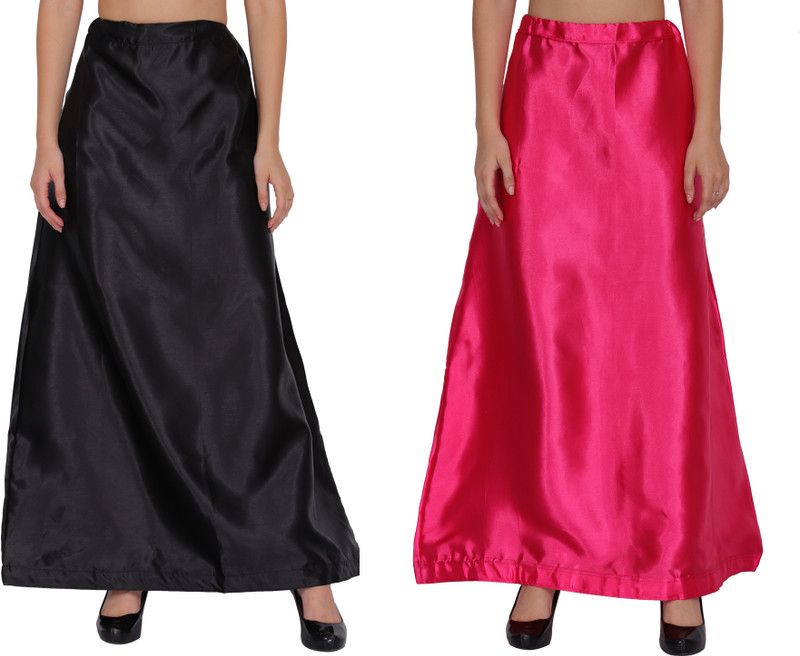 WO AI NI PT04-PT21-Black-DarkPink Satin Blend Petticoat  (Free)