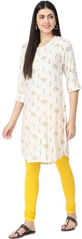 Robinbosky Churidar Ethnic Wear Legging  (Yellow, Solid)