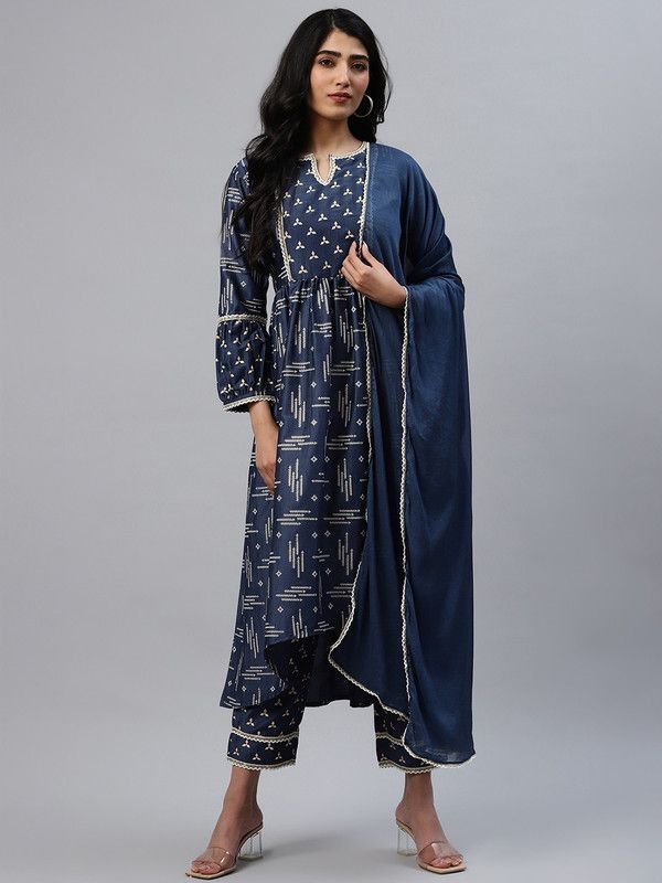 Women Kurta and Trousers Set Pure Silk