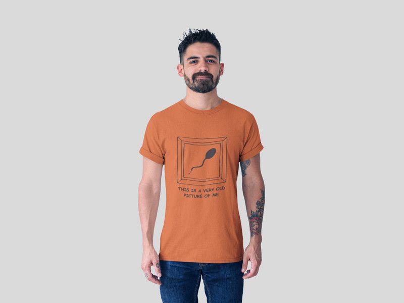 Printed Men Orange T-Shirt