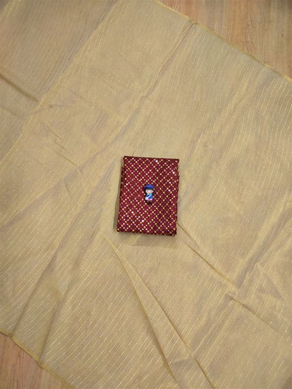Bollywood Tissue Saree  (Cream)